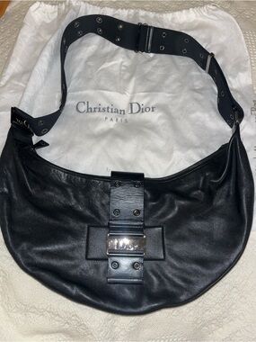 Vintage Christian Dior Black Shoulder Bag Y2K